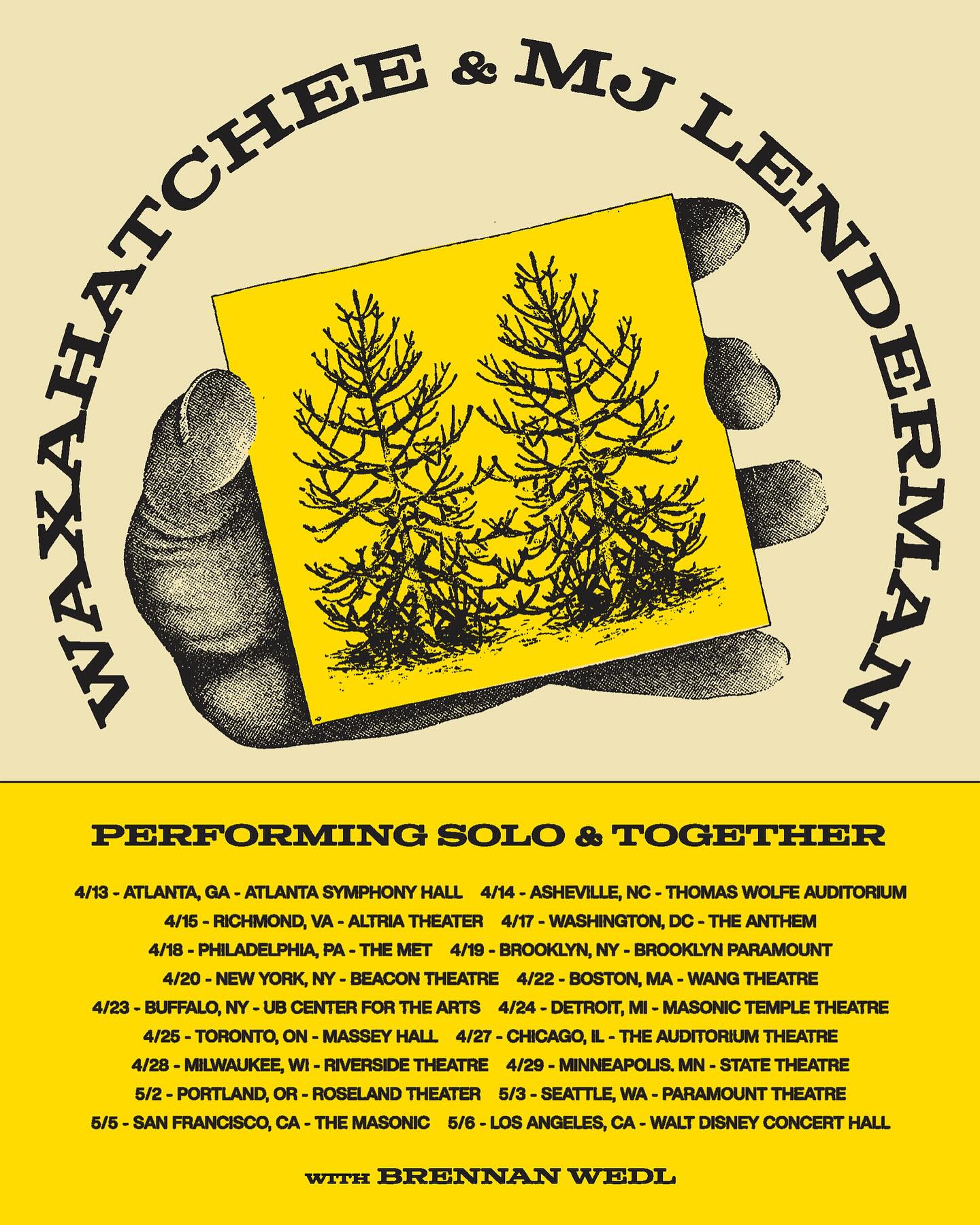 Waxahatchee Waxahatchee MJ Lenderman Performing Solo Together Tour Poster 2026